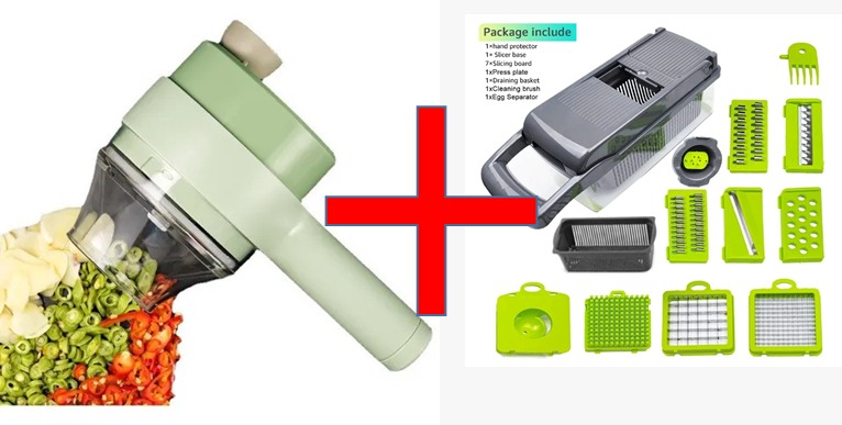 Picador Recargable+picador verdura gris